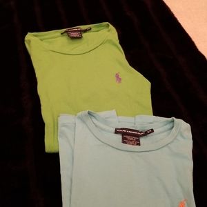 - Ralph Lauren sport tshirts. Size S. One green, other is aqua.